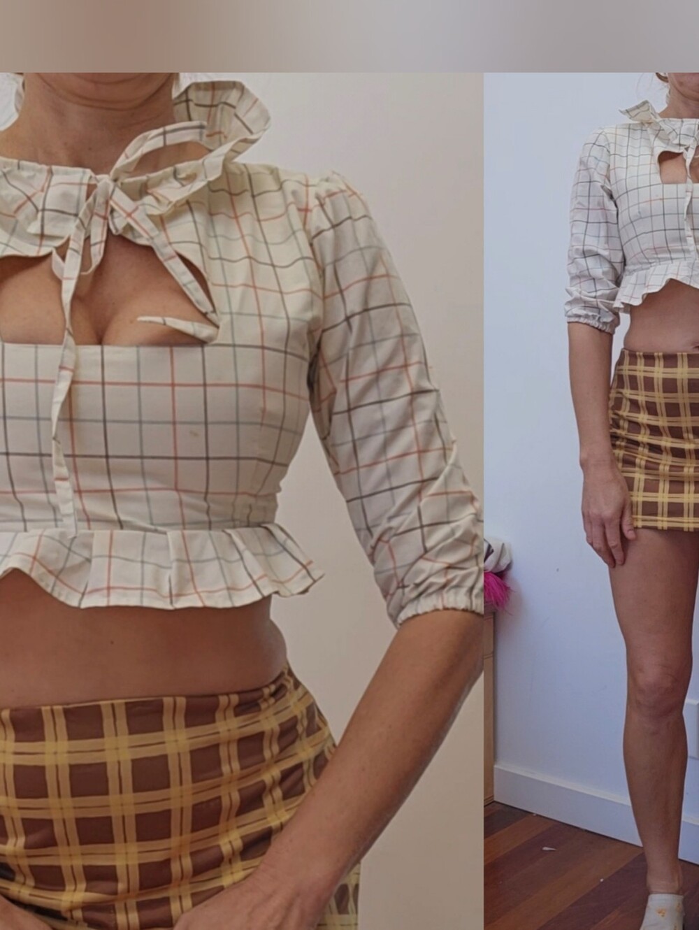 Plaid Collar Eco Cotton Bespoke Designer Three Days A Week Maison Cleo Lovers Xs